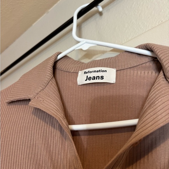 Long Sleeve Reformation Mini Shirt Dress/ Button Up Dress Size XS - Picture 3 of 6